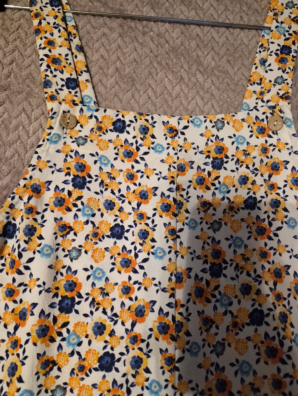 Women's Lepunnuo White Floral Loose Fit Sleeveless Button-Strap Romper Med. NWOT - Picture 8 of 11